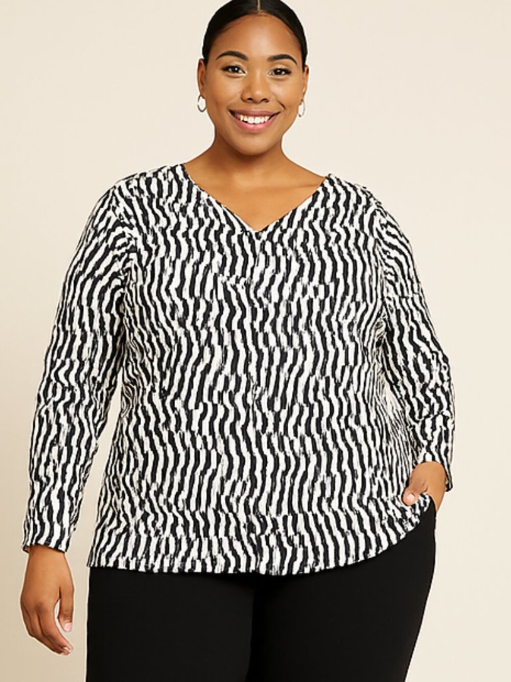 Ulla Popken Top Size 32/34 Zebra 100% cotton